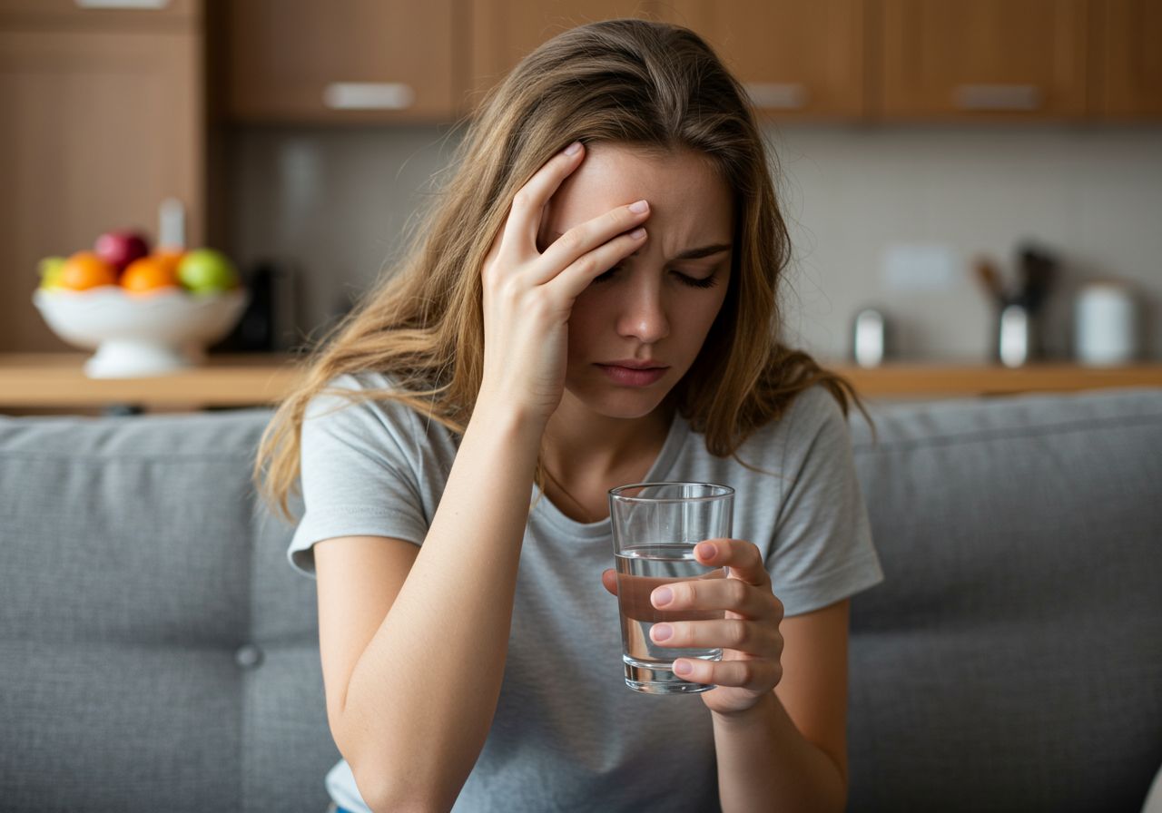 Девушка у которой болит голова
